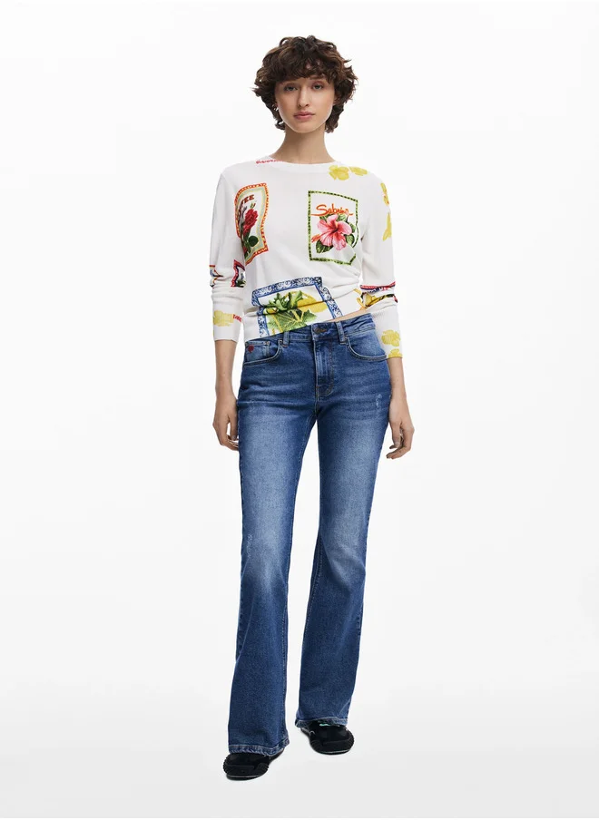 DESIGUAL Tropical Stamps Sweater