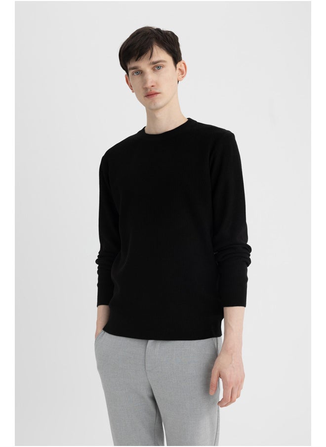 DeFacto Man Tricot Standart Fit Crew Neck Long Sleeve Pullover  - Image 3