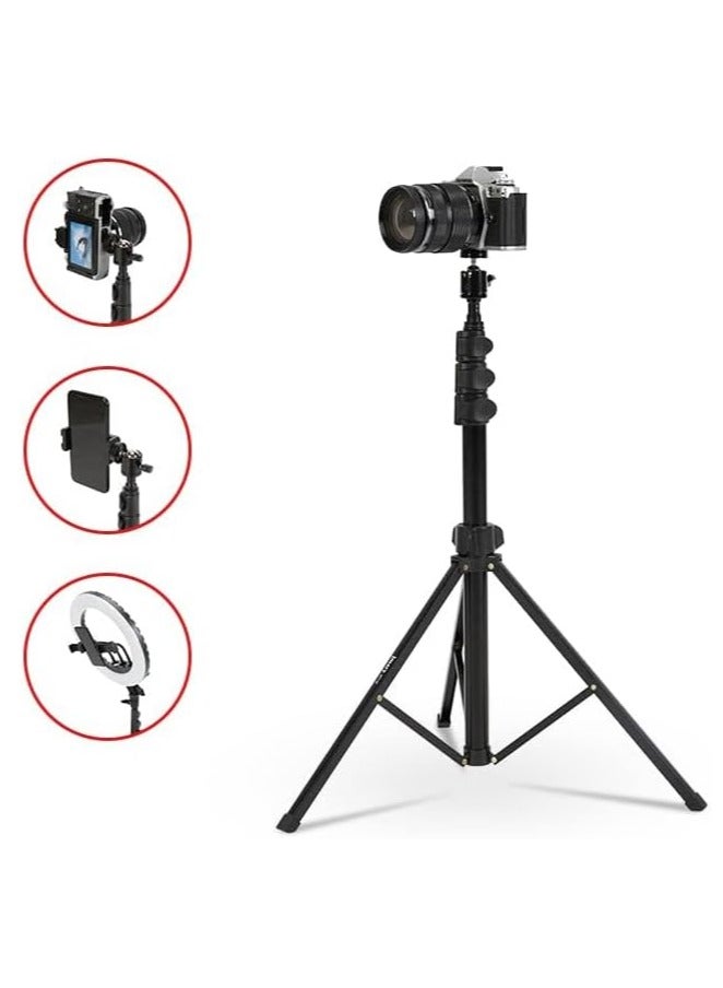 ELTRAZONE MT39 61-Inch Aluminum Extendable Tripod Stand with Selfie Stick and Phone Clip – Versatile Solution for Mobile Photography  - Image 2