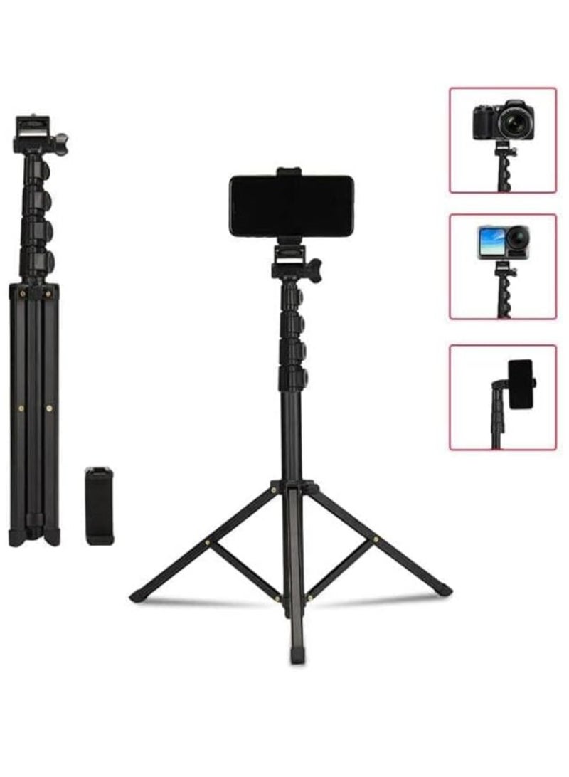 ELTRAZONE MT39 61-Inch Aluminum Extendable Tripod Stand with Selfie Stick and Phone Clip – Versatile Solution for Mobile Photography  - Image 4