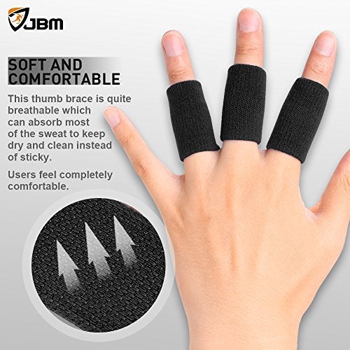JBM Finger Sleeves 5Pack Sport Finger Brace Protector Compression Sleeve for Arthritis - Image 3
