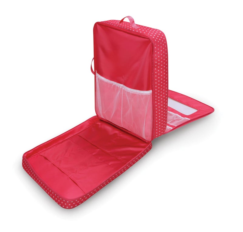 Badger Basket Double Trolley Doll Carrier with Two Sleeping Bags and Pillows – Perfect for 18-Inch Dolls in Pink Star Design - Image 5