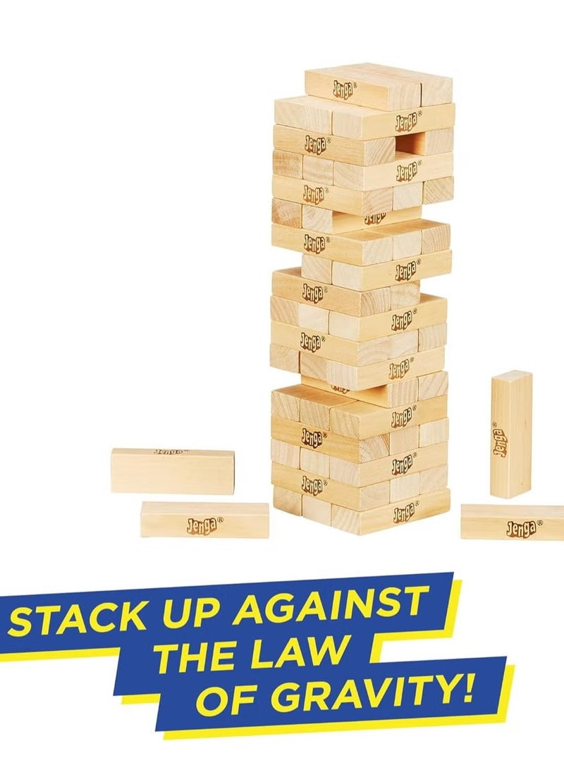 Classic Jenga Game, Genuine Hardwood Blocks, Jenga Stacking Tower Party Game For Family And Kids 9 x9 x 18.91 Centimeter  - Image 5