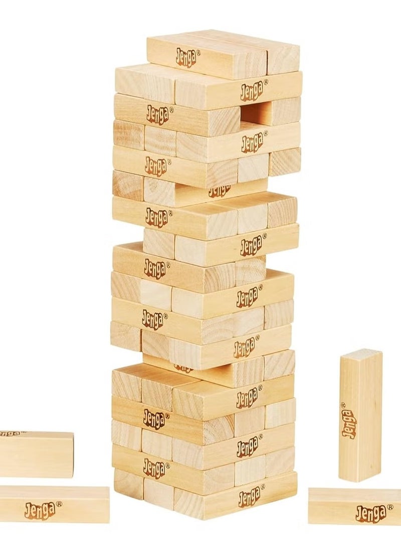 Classic Jenga Game, Genuine Hardwood Blocks, Jenga Stacking Tower Party Game For Family And Kids 9 x9 x 18.91 Centimeter  - Image 2