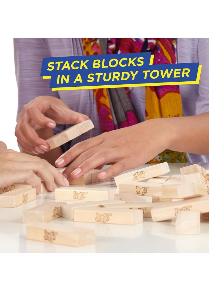 Classic Jenga Game, Genuine Hardwood Blocks, Jenga Stacking Tower Party Game For Family And Kids 9 x9 x 18.91 Centimeter  - Image 4