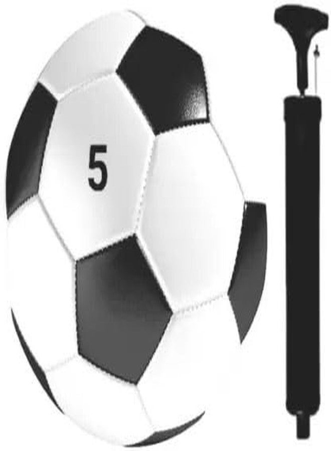 Owlix Football Black & White with Air Pump Football - Size: 5 (Standard, Pack of 1, White, Black) - Image 1
