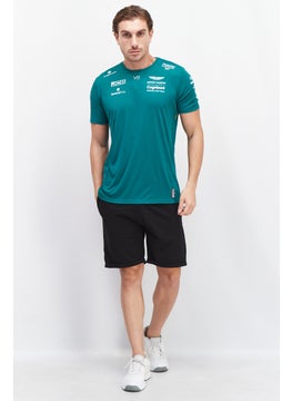 Aston Martin Men Sportswear Fit Short Sleeve Brand Logo Training T-Shirt, Green  - Image 4
