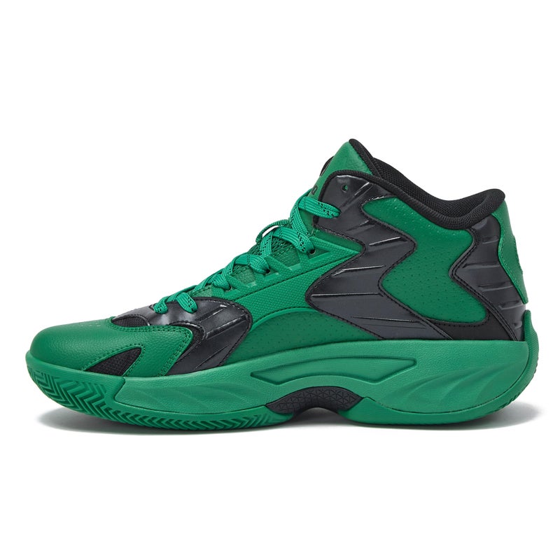 SHAQ Devastator 2.0 High Top Basketball Shoes for Men, Indoor or Outdoor Court Basketball Mens Sneakers - Black, White, Green or Blue Size 8 to 13 - Dark Green/Black, 10 Medium - Image 3