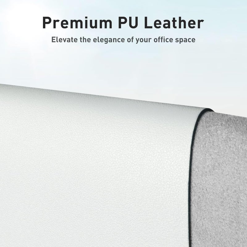 Aothia Leather Desk Pad Protector, Large Mouse Pad, Office Mat, Non-Slip PU Leather Blotter, Laptop Desk Pad, Waterproof Writing Pad for Office and Home (Barely Grey, 23.6" x 13.7") - Image 2