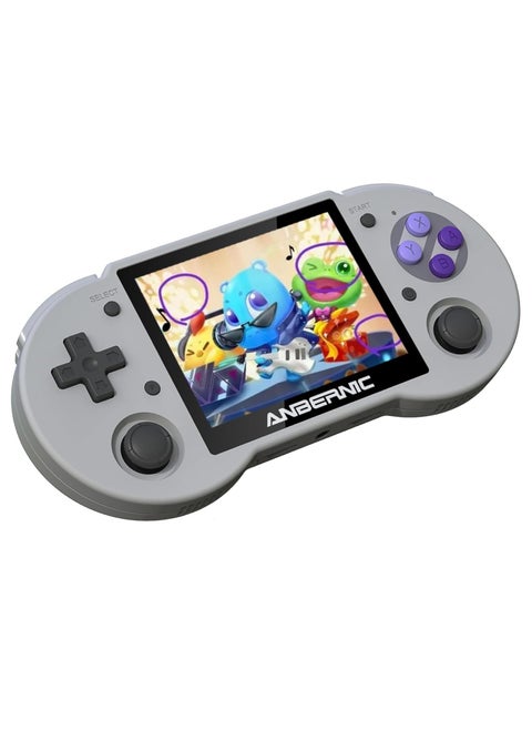 RG353P Handheld Game Console Support 5G WiFi 4.2 Bluetooth Dual OS +Android 11, Linux RK3566 64BIT 3.5 Inch IPS Screen 3500mAh Battery (Grey 64G)