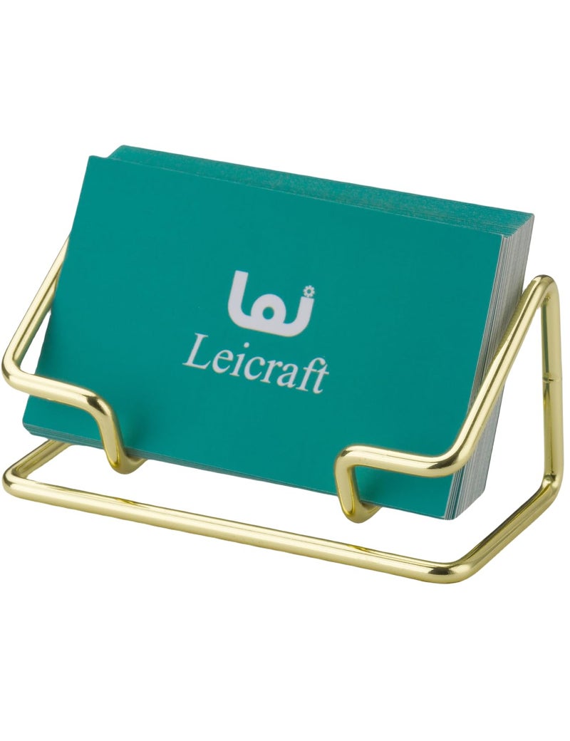 حامل بطاقات أعمال من Leicraft للمكتب، منظمات بطاقات معدنية أنيقة وإكسسوارات مكتبية للرجال والنساء (ذهبي) - Image 1