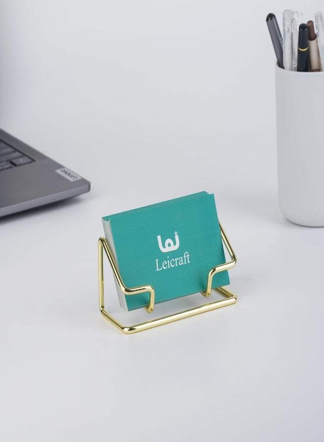 حامل بطاقات أعمال من Leicraft للمكتب، منظمات بطاقات معدنية أنيقة وإكسسوارات مكتبية للرجال والنساء (ذهبي) - Image 3