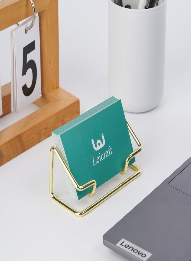 حامل بطاقات أعمال من Leicraft للمكتب، منظمات بطاقات معدنية أنيقة وإكسسوارات مكتبية للرجال والنساء (ذهبي) - Image 5