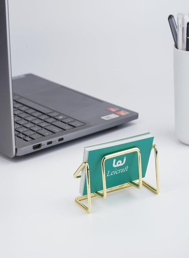 حامل بطاقات أعمال من Leicraft للمكتب، منظمات بطاقات معدنية أنيقة وإكسسوارات مكتبية للرجال والنساء (ذهبي) - Image 4