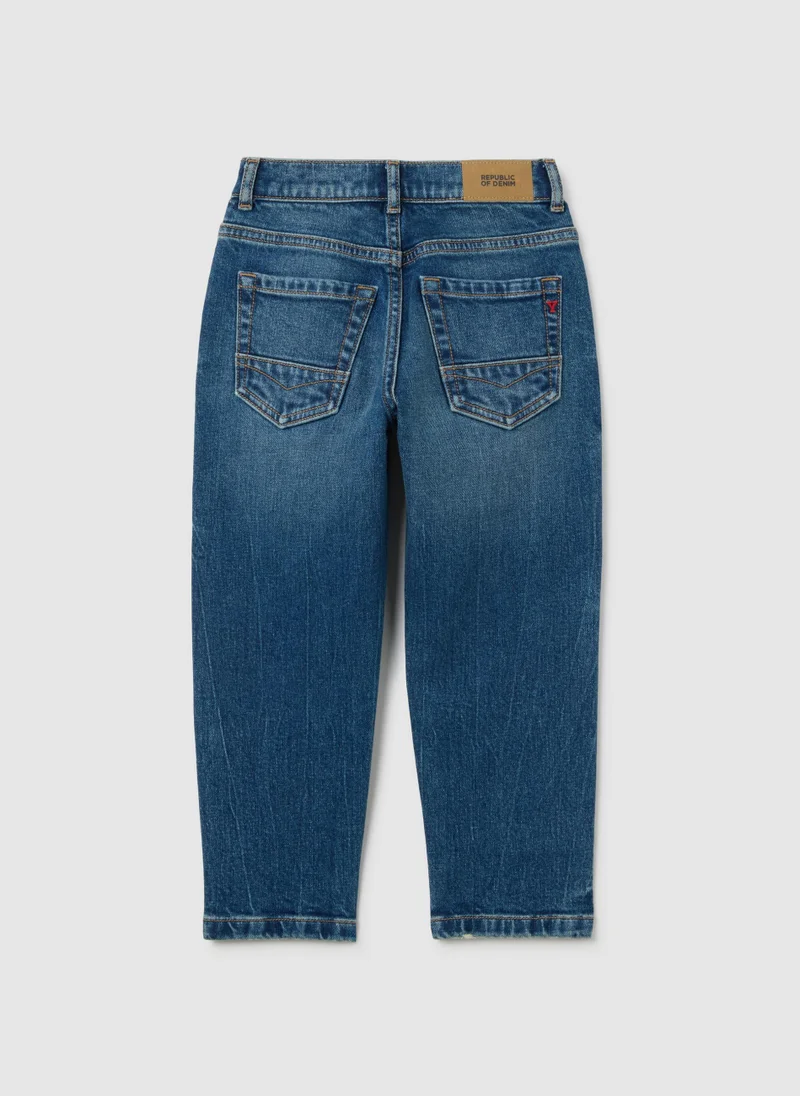 او في اس جينز أزرق أطفال بقصة عادية من أوفيس