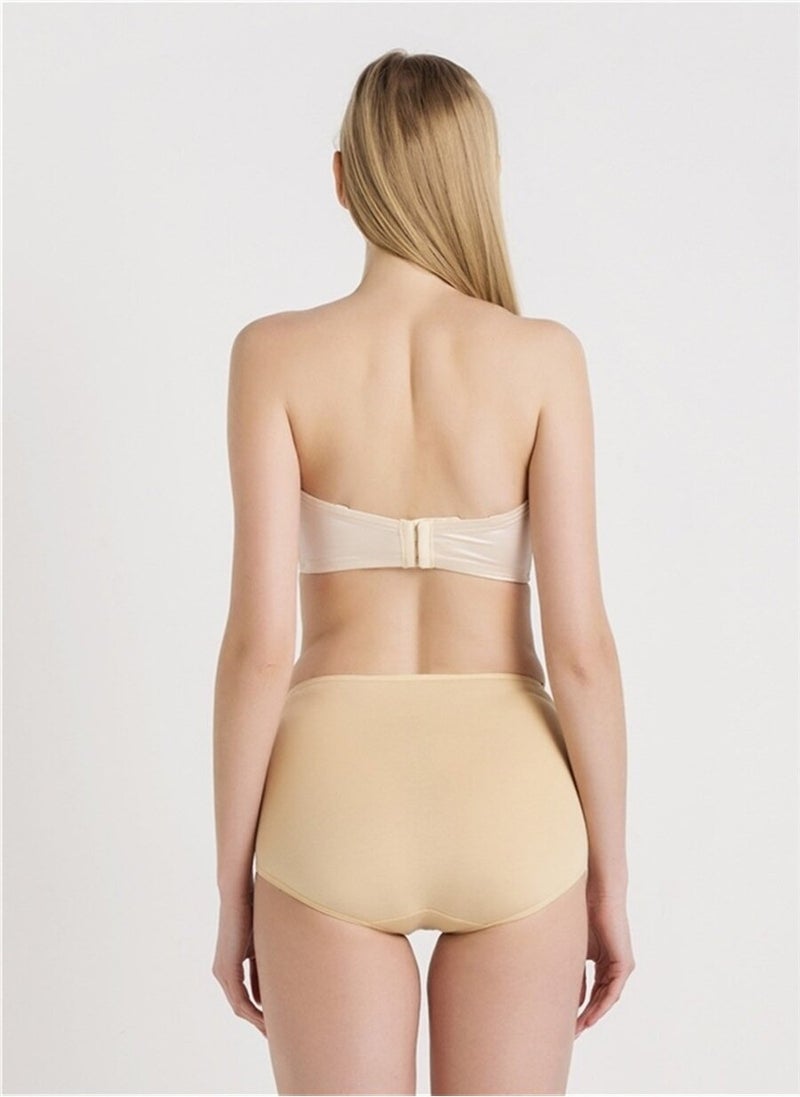 Magic Form 7038 Plain Fabric Plus Size Thin Sponge Strapless Bra - Tan  - Image 3