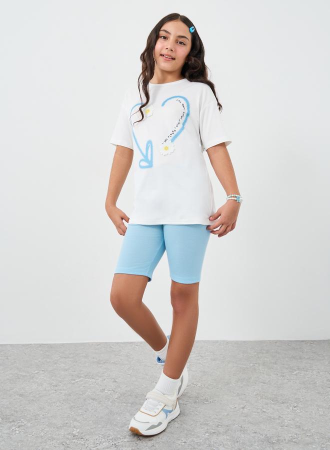 Styli Heart Graphic Oversized T-Shirt and Shorts Set - Image 2