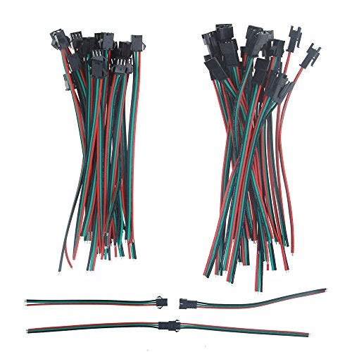 ALITOVE 20 Sets 3 Pin JST SM Male Female Plug LED Connector Cable 15cm 20awg Wire for WS2812B WS2812 WS2811 SK6812 SK6812-RGBW LED Strip Light - Image 1