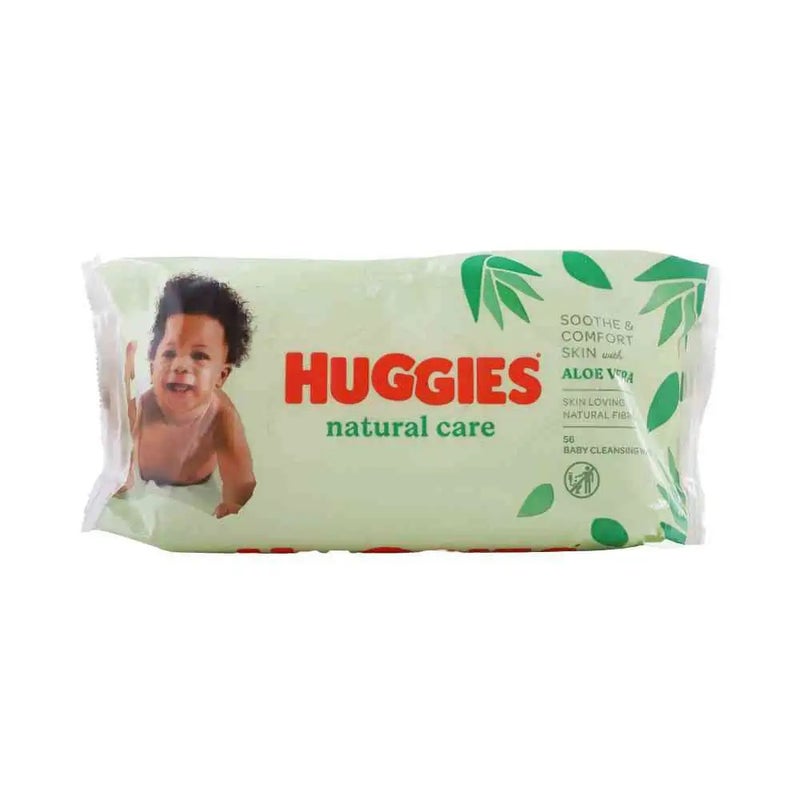 Huggies Natural Care Soothe and Comfort Skin Wipes Aloe Vera Wet Wipes with Natural Fragrance, 56 Wipes