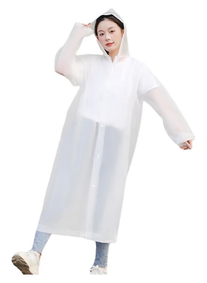 BWNK Adult Raincoat, Reusable Rain Poncho, Hiking Cycling Raincoat, Travel Transparent Portable Long Hooded Raincoat - Image 1