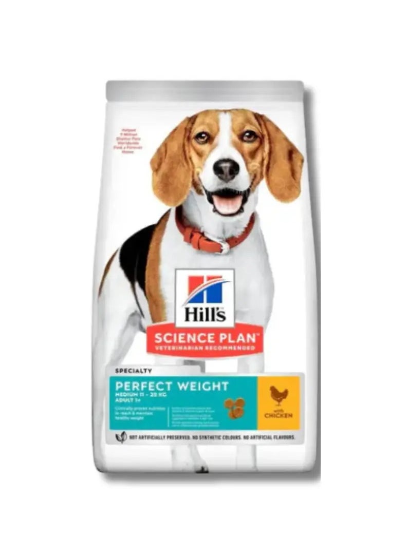 هيلز Hill's Science Plan Perfect Weight Medium Adult Dog Food with Chicken 2kg 