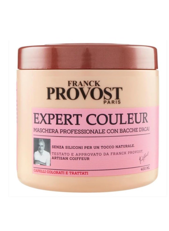 Franck Provost - Maschera Professionale Expert Couleur, Maschera con Bacche D'Acai per Capelli Colorati e Trattati, 400 ml, Confezione da 1 (13.5 Fl Oz), Made in Italy [italian import], Pink - Image 1
