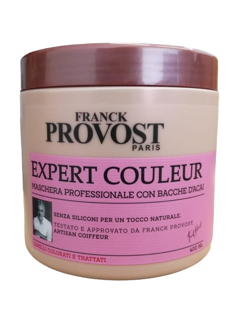 Franck Provost - Maschera Professionale Expert Couleur, Maschera con Bacche D'Acai per Capelli Colorati e Trattati, 400 ml, Confezione da 1 (13.5 Fl Oz), Made in Italy [italian import], Pink - Image 1