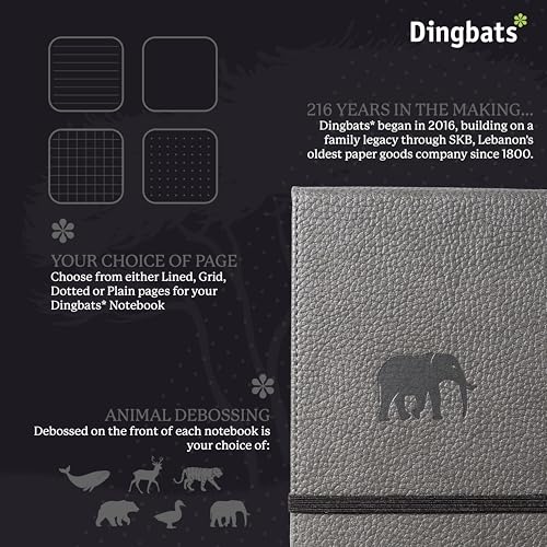 Dingbats* Notebooks Dingbats* - Wildlife A6 Reporter Lined Small Notebook - PU Leather Hardcover for Work, Travel Journal - Pocket, Elastic Closure, Pen Holder, Bookmark - Image 2