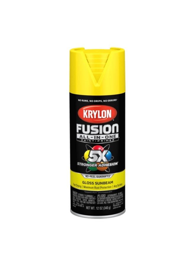 Krylon Fusion All-in-One Indoor and Outdoor Spray Paint and Primer Sunbeam Yellow 12oz K02725007