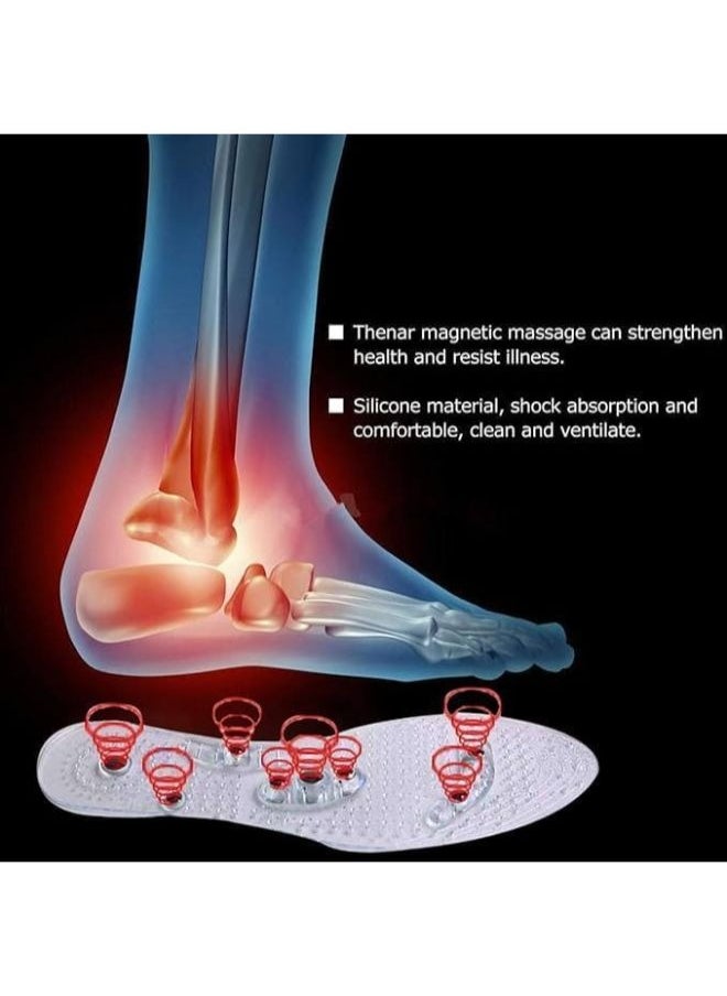 Generic - Magnetic Therapy Insoles Magnetic Massage Insoles Reflexology Foot Massage Relief Plantar Fasciitis Ventilation Shoes Washable and Cuttable Fits Men Women One Pair Size Unisex - Image 1