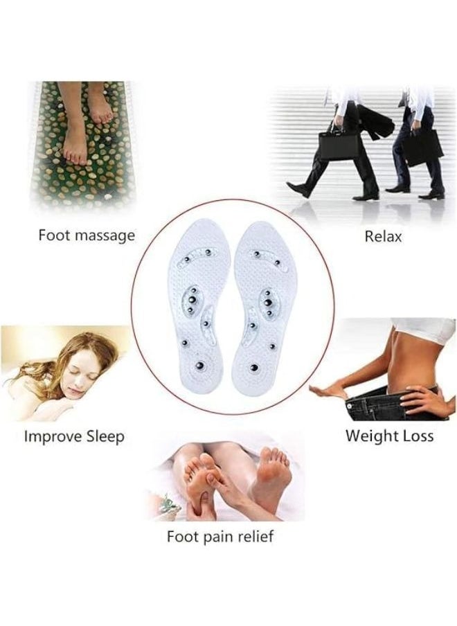 Generic - Magnetic Therapy Insoles Magnetic Massage Insoles Reflexology Foot Massage Relief Plantar Fasciitis Ventilation Shoes Washable and Cuttable Fits Men Women One Pair Size Unisex - Image 1