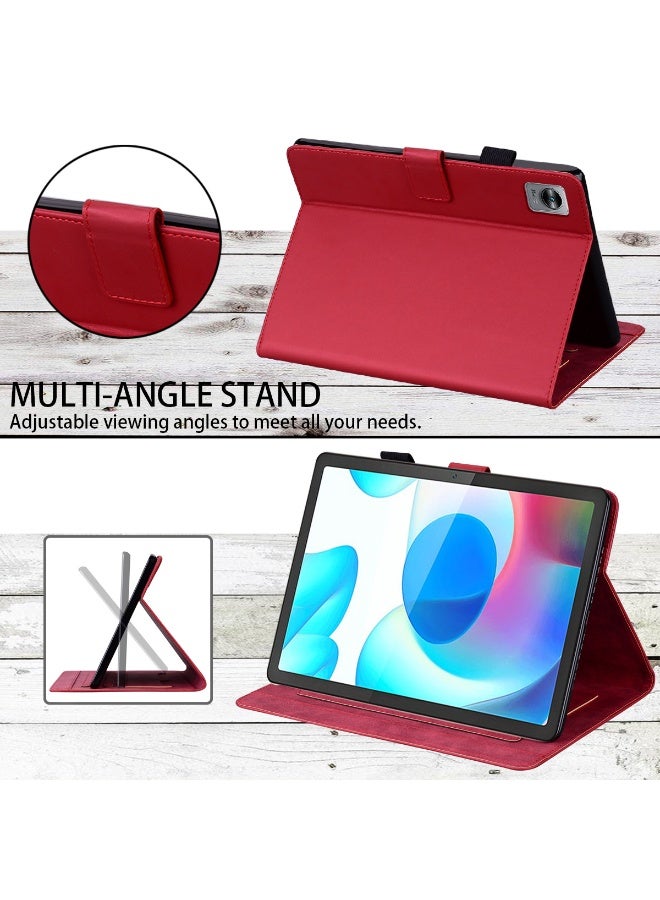 عام غطاء ريلمي باد ميني 8.7 - تصميم كرتوني لطيف قابل للطي، مقاوم للخدوش والصدمات مع حامل ذكي، غطاء واقي رفيع من PU الناعم مع حامل قلم وجيوب للبطاقات. - Image 5