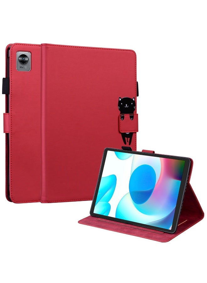 عام غطاء ريلمي باد ميني 8.7 - تصميم كرتوني لطيف قابل للطي، مقاوم للخدوش والصدمات مع حامل ذكي، غطاء واقي رفيع من PU الناعم مع حامل قلم وجيوب للبطاقات. - Image 3