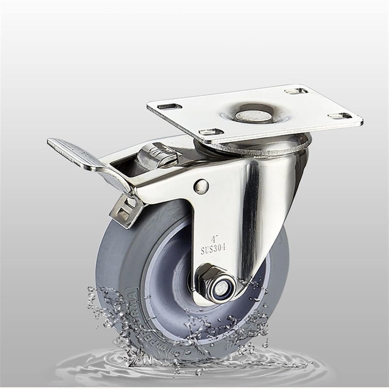 3 Inch Directional Industrial Casters Wheels 304 Stainless Steel Polyurethane PU Mute No Rust - Image 5