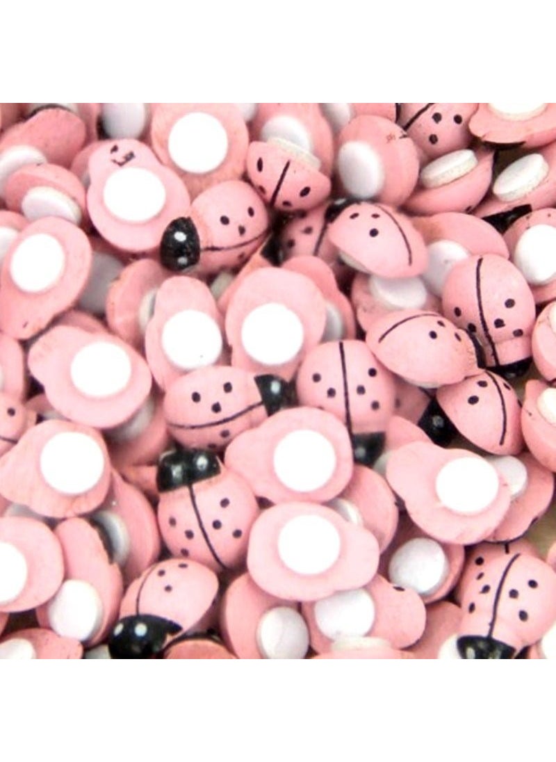CICI Pink Ladybug Adhesive 100 Pieces  - Image 1