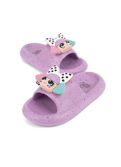 UrbanHaul UrbanHaul Girls Mga Lol Print Slip on Sliders For Kids Suitable for Daily Use :- Purple  - Image 2