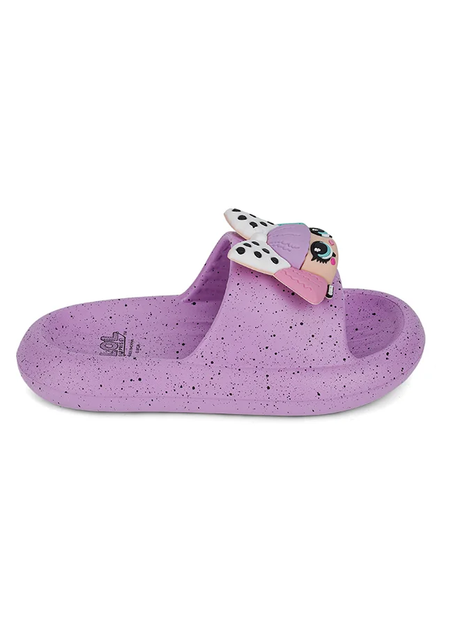 UrbanHaul UrbanHaul Girls Mga Lol Print Slip on Sliders For Kids Suitable for Daily Use :- Purple