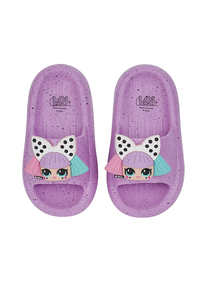 UrbanHaul UrbanHaul Girls Mga Lol Print Slip on Sliders For Kids Suitable for Daily Use :- Purple