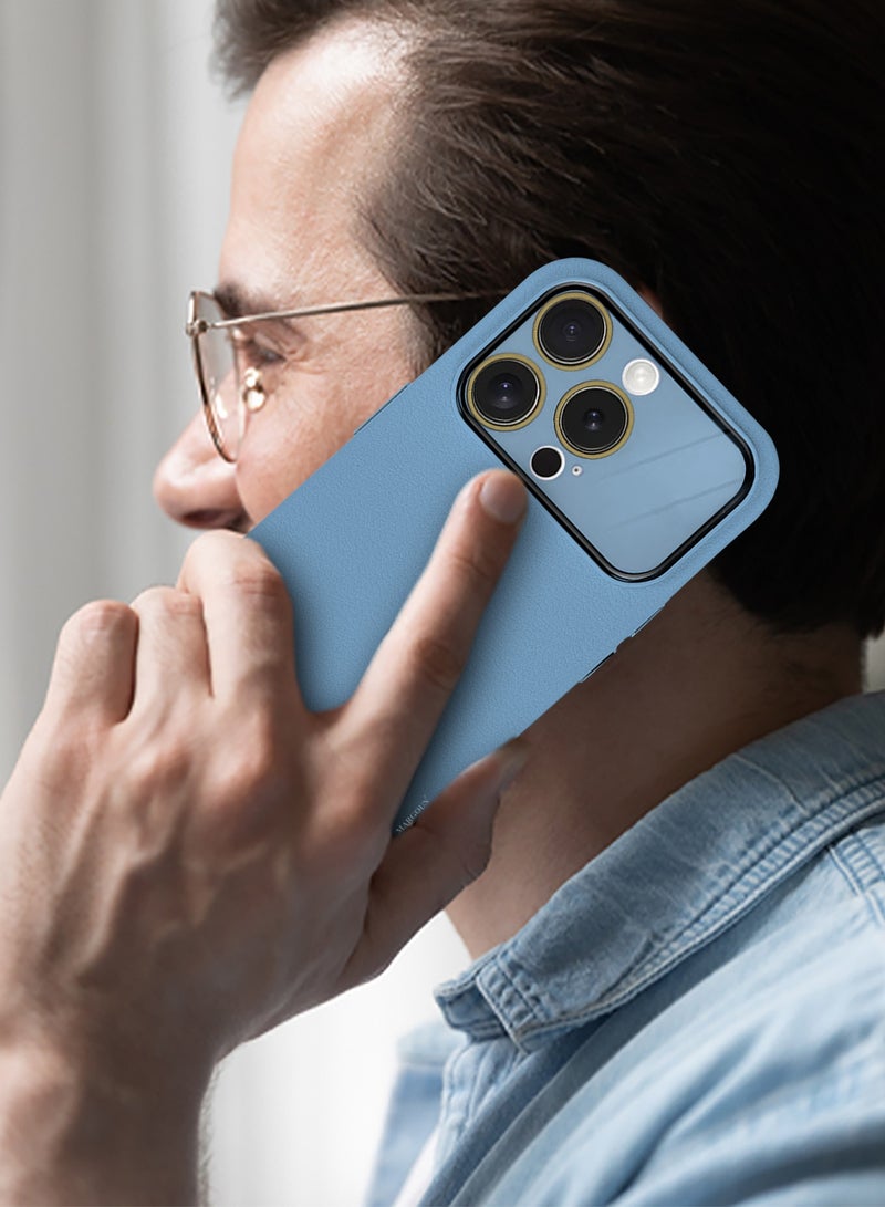 Hard Silicone Case Cover for Apple iPhone 14 Pro Max - Cover with Camera Protection Bumper - Auto Focus Design - Light Blue - Image 3