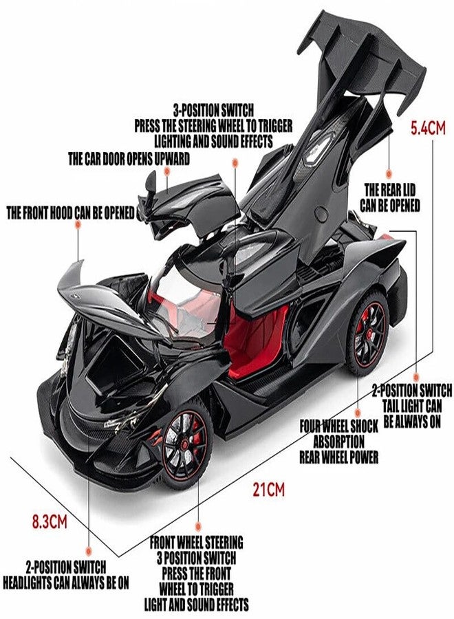VARIYA ENTERPRISE® 1/24 Big Apollo IE Toy Car Metal Pull Back Diecast Car with Openable Door and Sound Light, Gifts Toys for Kids【 Multicolor 】 - Image 3