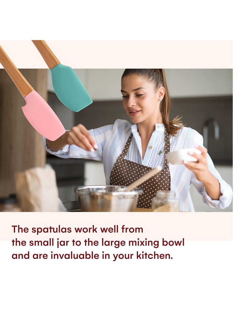 Barakah Pack of 5 Mini Silicone Spatula Set Kitchen Utensils Small Kitchen Scraper Spatula High Heat Resistant BPA Free Durable Silicone Spatulas for Eggs Pancakes BBQ - Image 5