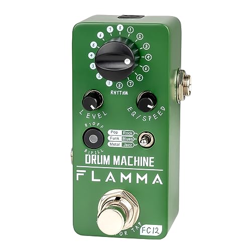 FLAMMA FC12 Drum Machine Guitar Pedal Drum Pedal with RealTime FILL Function Guitar Effect Pedal with 48 Drum Grooves 6 Music Styles Tap Tempo EQ Presets 441kHz24Bit Mini Pedal - Image 1