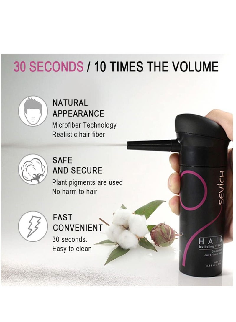 Sevich Hair Building Fibers Instant Remedy for Hair Loss Hair Fiber Powder For Thinning Hair & Bald Spots Hair Concealer Powder For Women & Men 25g (Black)  - Image 5
