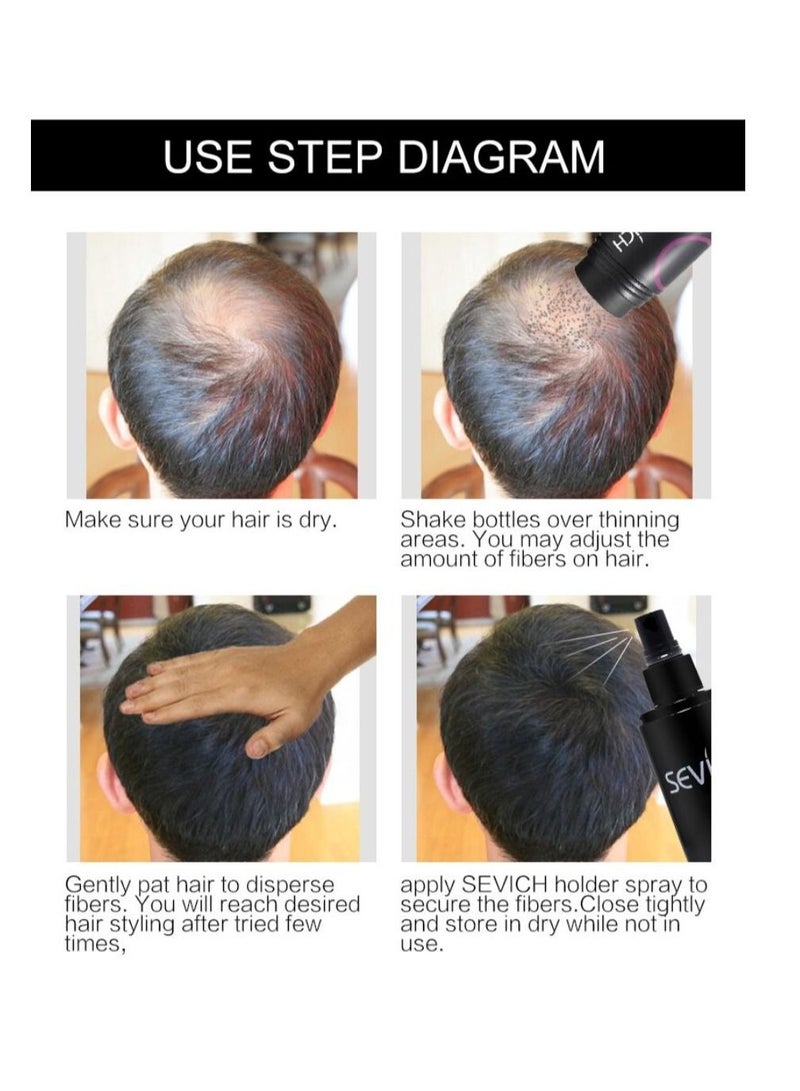 Sevich Hair Building Fibers Instant Remedy for Hair Loss Hair Fiber Powder For Thinning Hair & Bald Spots Hair Concealer Powder For Women & Men 25g (Black)  - Image 3