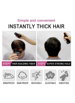 Sevich Hair Building Fibers Instant Remedy for Hair Loss Hair Fiber Powder For Thinning Hair & Bald Spots Hair Concealer Powder For Women & Men 25g (Black)  - Image 4