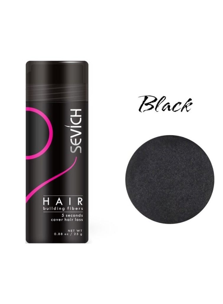 Sevich Hair Building Fibers Instant Remedy for Hair Loss Hair Fiber Powder For Thinning Hair & Bald Spots Hair Concealer Powder For Women & Men 25g (Black)  - Image 1