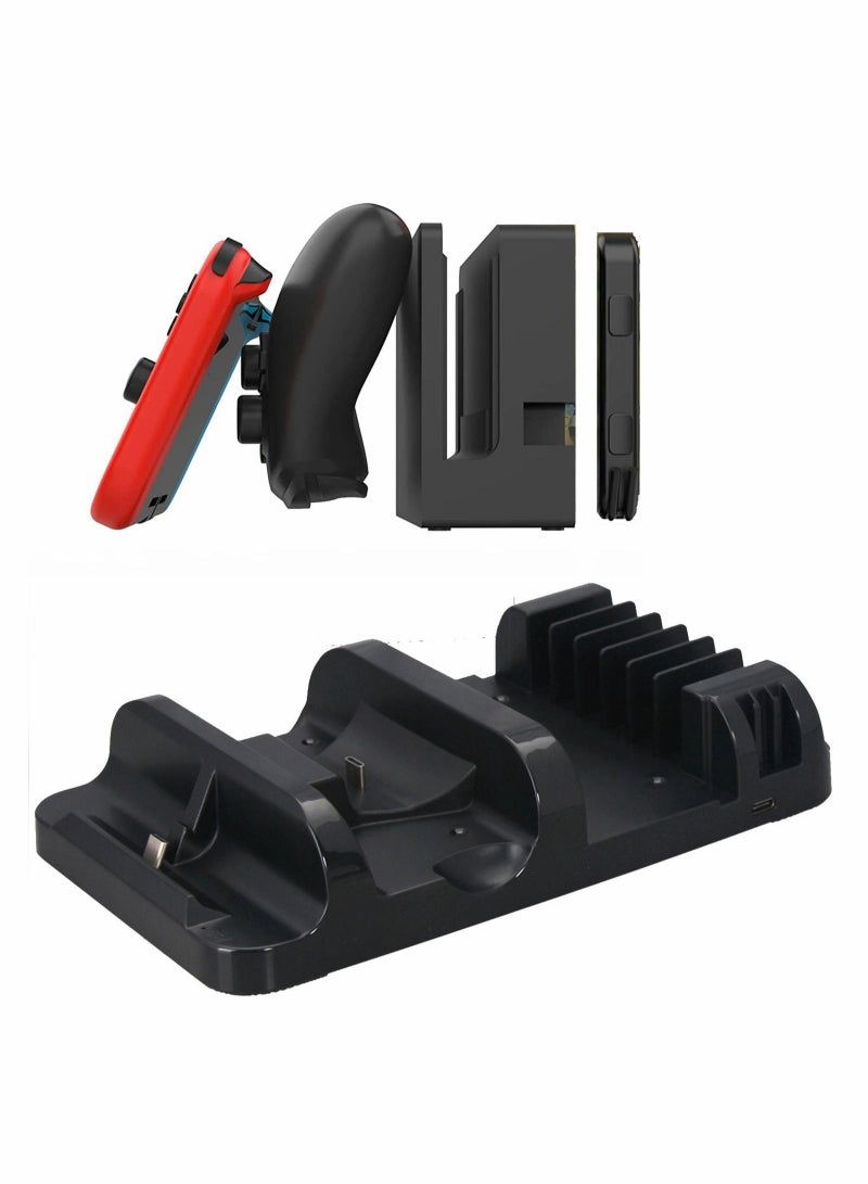 Captaintech Switch Controller Charging Dock Station Compatible with Pro Upgraded 6 Game Storage for Joycon Game - Image 1