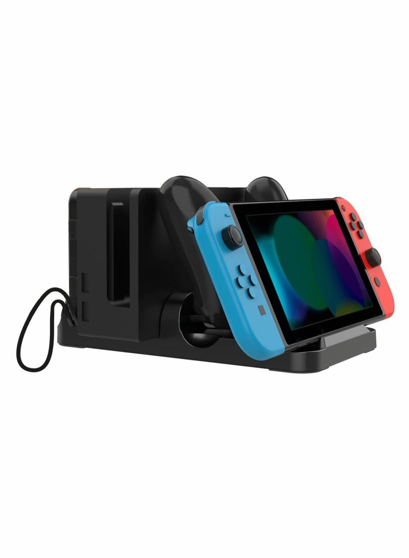 Captaintech Switch Controller Charging Dock Station Compatible with Pro Upgraded 6 Game Storage for Joycon Game - Image 4