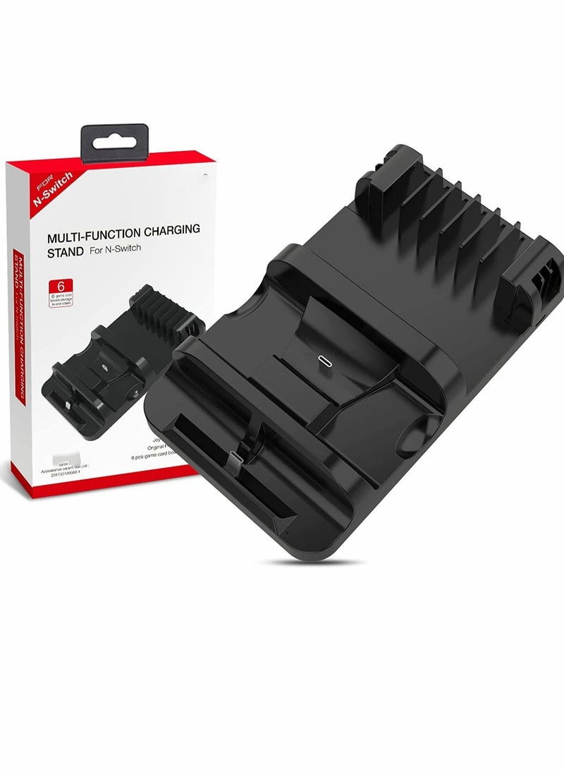 Captaintech Switch Controller Charging Dock Station Compatible with Pro Upgraded 6 Game Storage for Joycon Game - Image 5