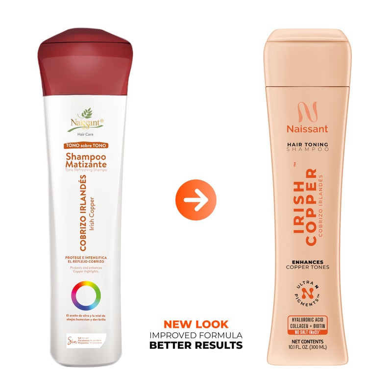 naissant Irish Copper Hair Toning Shampoo | Ultra High-Purity Pigments | Deposits Deep Copper Tone | Hyaluronic Acid, Collagen & Biotin | Paraben, Ammonia & Sulfate Free | 10.1 Fl. Oz (Packagin May Vary) - Image 2